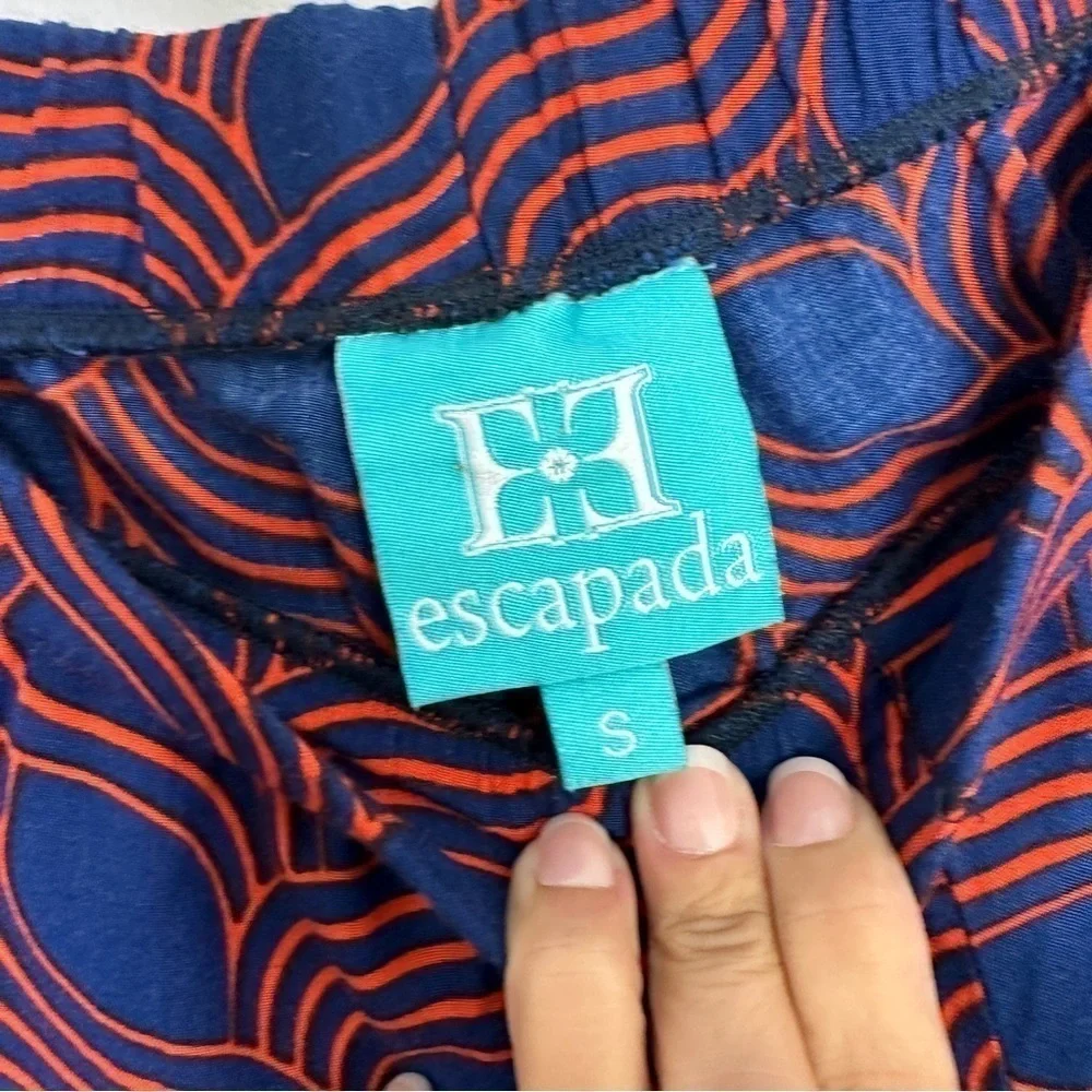 ESCAPADA Living navy & Red Geometric Wide Leg Palazzo Pants Size Small